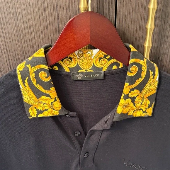Versace Classic Black Polo Shirt brand NEW Large - Picture 4 of 16